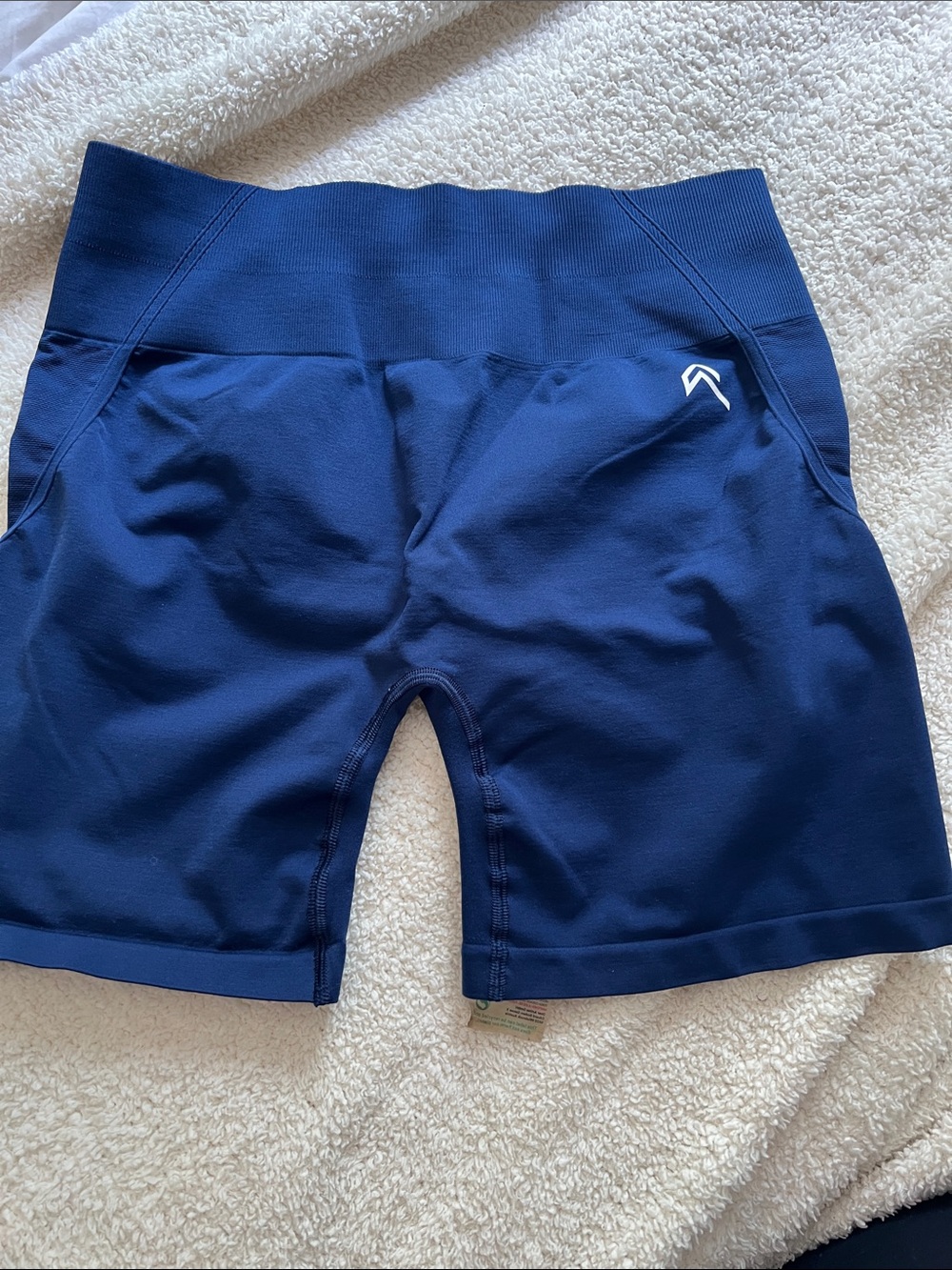 Oner Active Navy High-Waist Bike Shorts with Logo